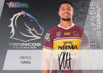 2020 NRL Traders - Authentic Signature #AS 01 Payne Haas Front